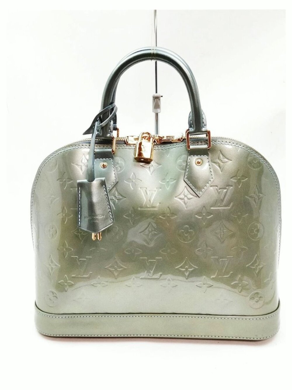 Authentic Louis Vuitton Alma PM Vernis Leather Green LV Satchel Handbag - Picture 2 of 10